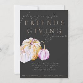 Watercolor Pumpkin Friendsgiving Dinner Invitation Einladung