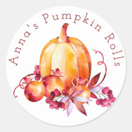 Watercolor Pumpkin Patch Bakery Sticker
