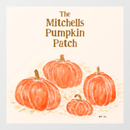 Watercolor Pumpkin Patch PERSONALIZE NAME Fensteraufkleber