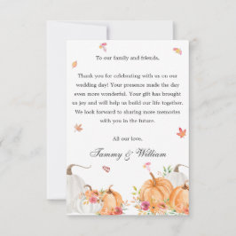 Watercolor Pumpkin Skript Hochzeit Foto Dankeskarte