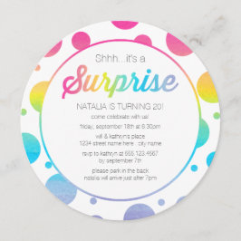 Watercolor-Punkt-Überraschungs-Geburtstags-Party Einladung