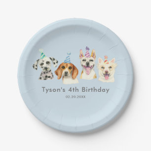 Watercolor Puppy Dog Kindergeburtstag Party Pappteller