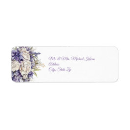 Watercolor Purple Cream Floral Wedding