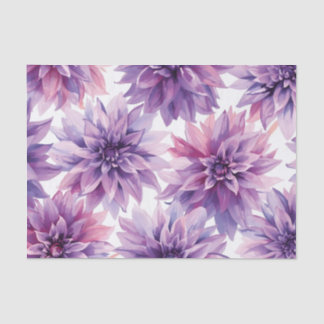 Watercolor Purple Dahlia Flowers Seidenpapier