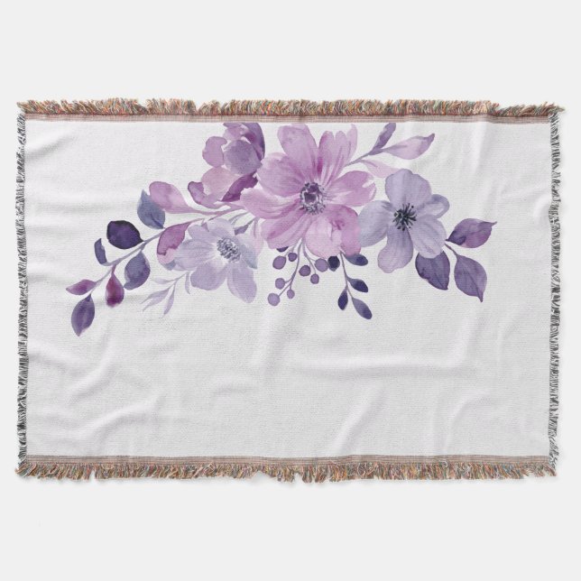 Watercolor purple flower bouquet  decke (Vorderseite)