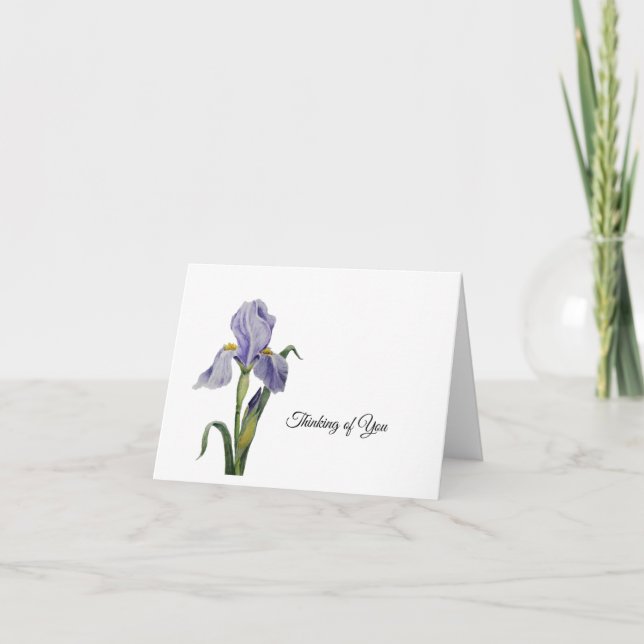Watercolor Purple Iris Note Card (Vorderseite)