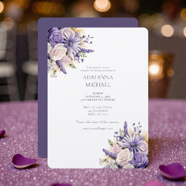 Watercolor Purple Lavender Wedding Invitation Einladung