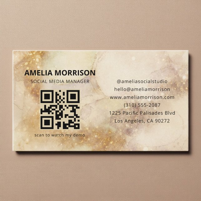 Watercolor QR Code Minimalist Professional Visitenkarte (Von Creator hochgeladen)