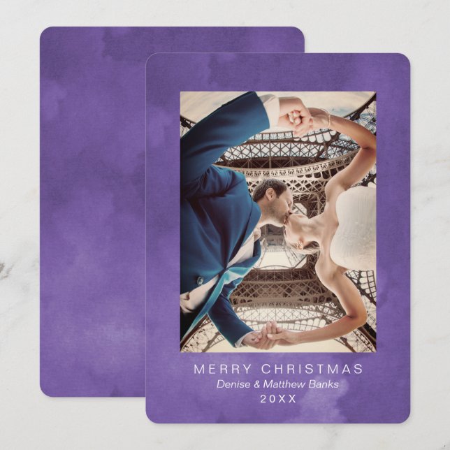 Watercolor Quetzal Ultra Violet Weihnachtskarte Einladung (Vorne/Hinten)