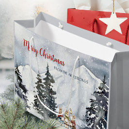 Watercolor Rabbit Carolers Cottagecore Große Geschenktüte