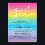 Watercolor Rainbow 16 . Geburtstag Party Einladung<br><div class="desc">Watercolor Rainbow 16 . Geburtstag Party Einladung</div>