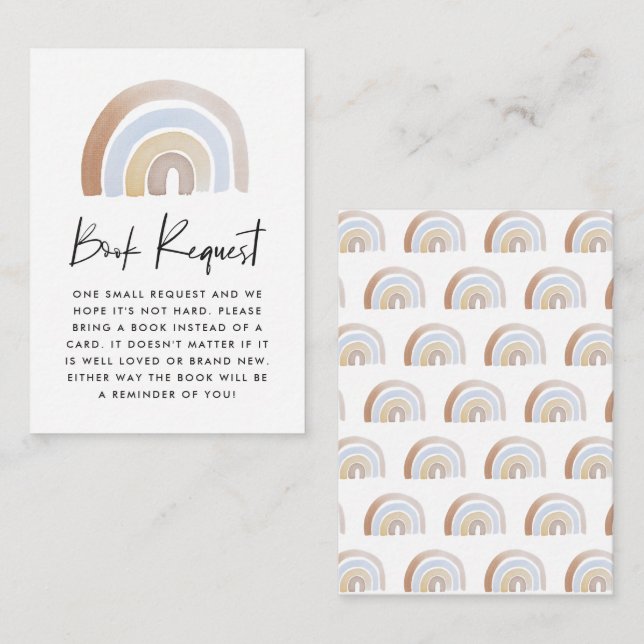 Watercolor Rainbow Babydusche Buchungsanfrage Begleitkarte (Vorne/Hinten)