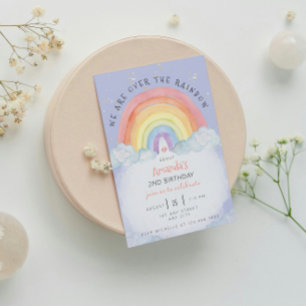 Watercolor Rainbow Birthday Party Einladung