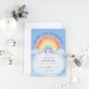 Watercolor Rainbow Birthday Party Einladung
