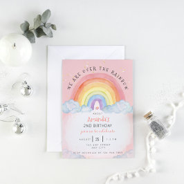 Watercolor Rainbow Birthday Party Einladung