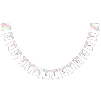 Watercolor Rainbow Birthday Party Wimpelkette