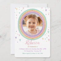 Watercolor Rainbow Foto Geburtstagsparty