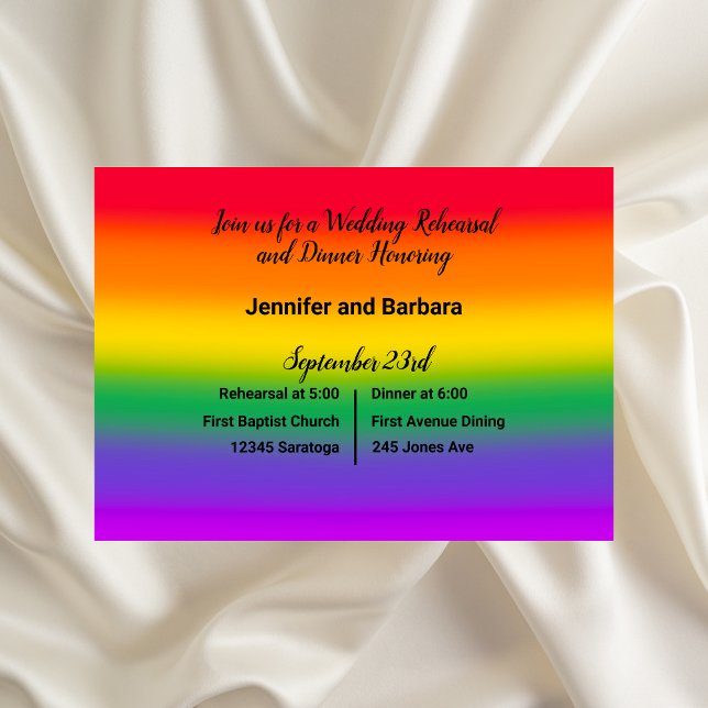 Watercolor Rainbow Gay Pride Hochzeit Probe Einladung (Von Creator hochgeladen)