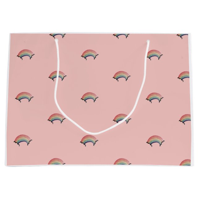 Watercolor Rainbow-Geschenktasche Große Geschenktüte (Vorderseite)