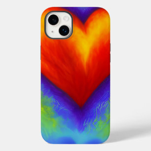 Watercolor Rainbow Heart Design Custom iPhone Case