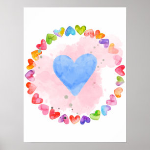Watercolor Rainbow Hefeplakat Poster