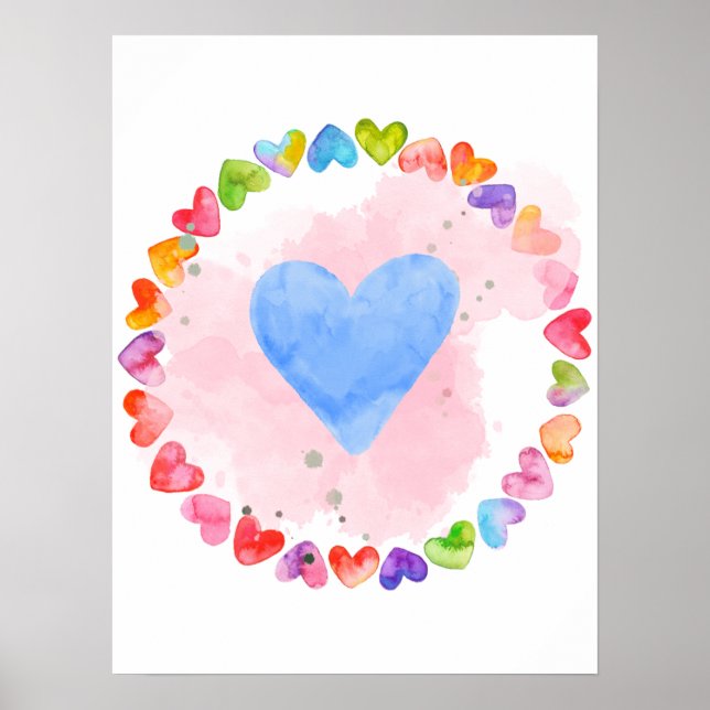 Watercolor Rainbow Hefeplakat Poster (Vorne)