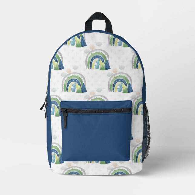 Watercolor Rainbow-Muster Bedruckter Rucksack (Vorderseite)