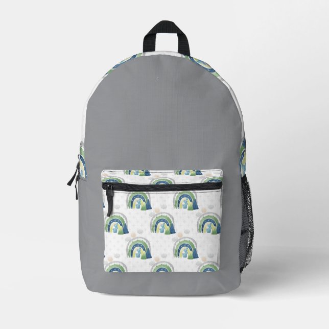 Watercolor Rainbow-Muster Bedruckter Rucksack (Vorderseite)