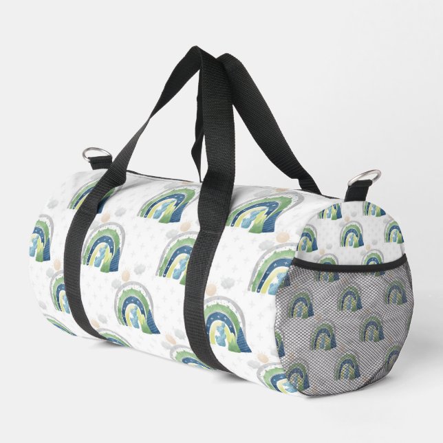Watercolor Rainbow-Muster Duffle Bag (Rechte Ecke)