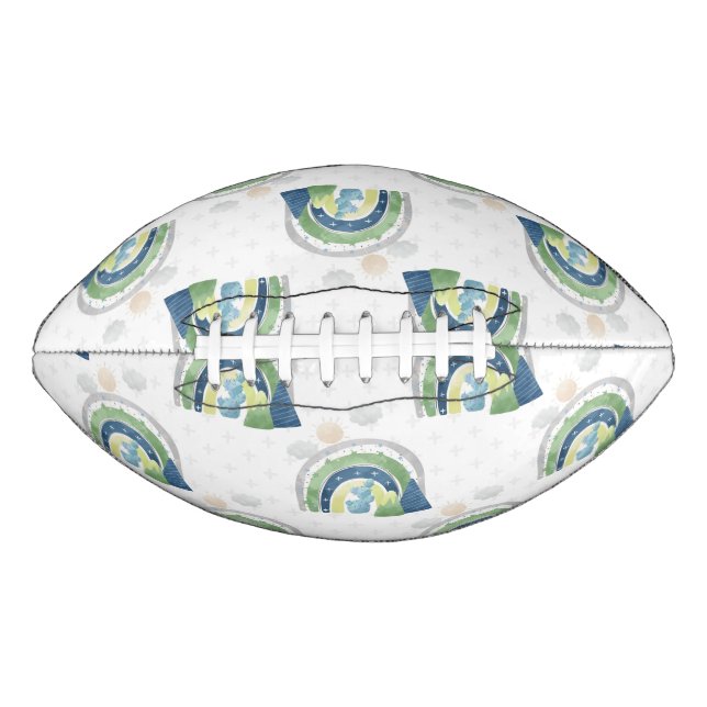 Watercolor Rainbow-Muster Football (Vorderseite)