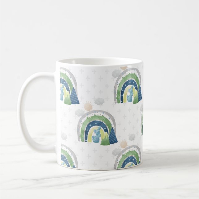 Watercolor Rainbow-Muster Kaffeetasse (Links)