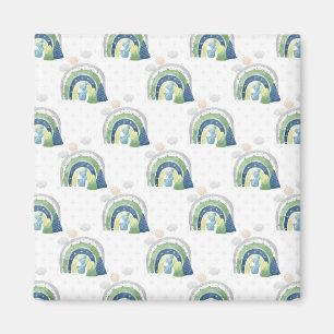 Watercolor Rainbow-Muster Magnet
