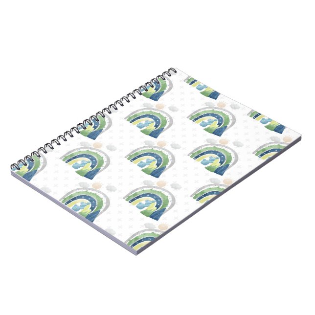 Watercolor Rainbow-Muster Notizblock (Linke Seite)