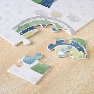 Watercolor Rainbow-Muster Puzzle