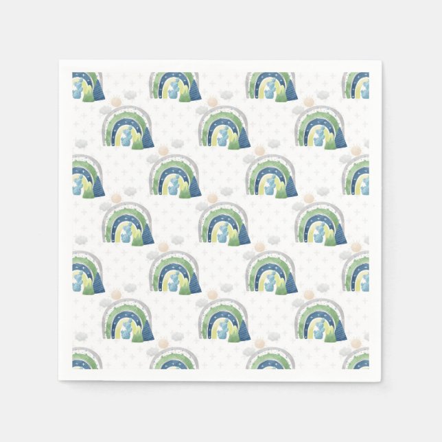 Watercolor Rainbow-Muster Serviette (Vorderseite)