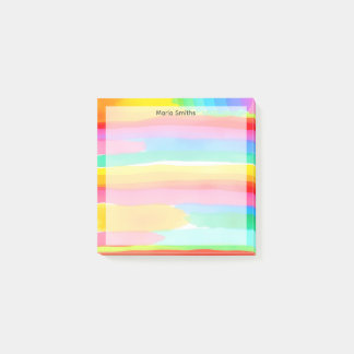 Watercolor Rainbow Stripes Post-it Klebezettel