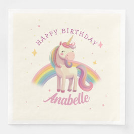 Watercolor Rainbow Unicorn Geburtstagsparty Serviette