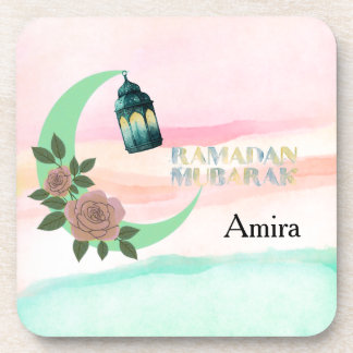 Watercolor Ramadan – Halbmond Getränkeuntersetzer