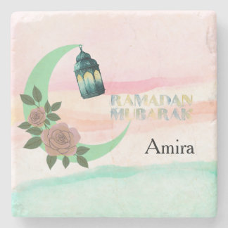 Watercolor Ramadan – Halbmond Steinuntersetzer