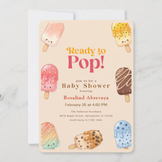 Watercolor Ready to Pop Popsicle-Baby-Shower-Einla Einladung