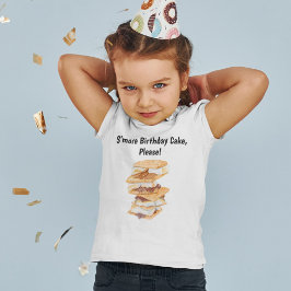 Watercolor Realistic S'mores Kinderkind's Birthday Baby T-shirt