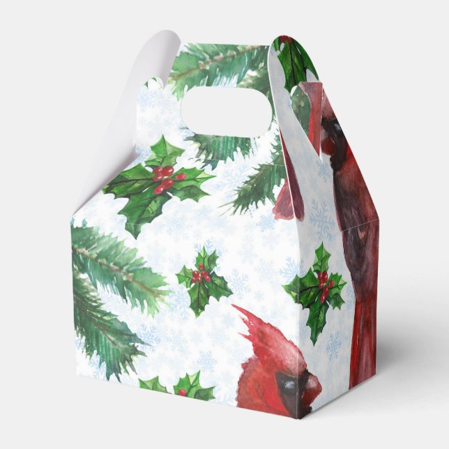 Watercolor Red Cardinal Bird Geschenkschachtel (Vorderseite)