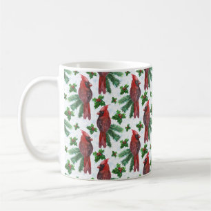 Watercolor Red Cardinal Bird Kaffeetasse