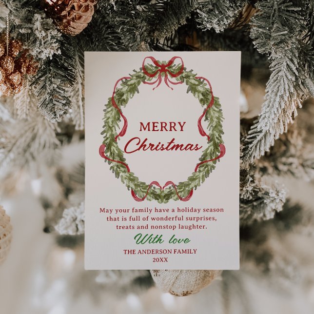 Watercolor Red Green Kranz Weihnachten Non-Foto (Von Creator hochgeladen)