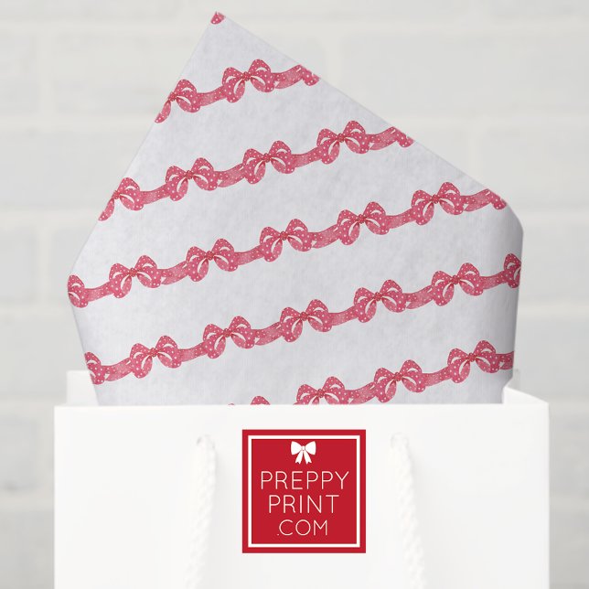 Watercolor Red Polka Dot Bow Christmas Seidenpapier (Von Creator hochgeladen)