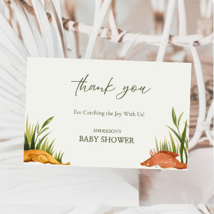 Watercolor Reel Kleiner Fischer Baby Shower  Dankeskarte
