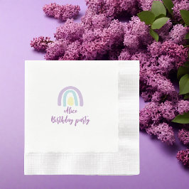 Watercolor Regenbogenblau lila gelb Geburtstag Serviette