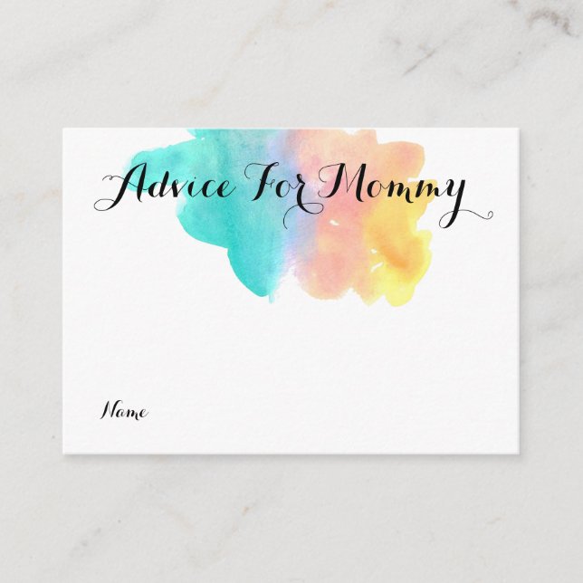 Watercolor Regenbogenempfehlung für Mami-Karte Hinweiskarte (Vorderseite)