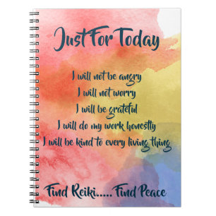 Watercolor Reiki Principles Notebook Notizblock