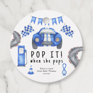 Watercolor Rennwagen - Pop es! wenn sie Pop ist Geschenkanhänger